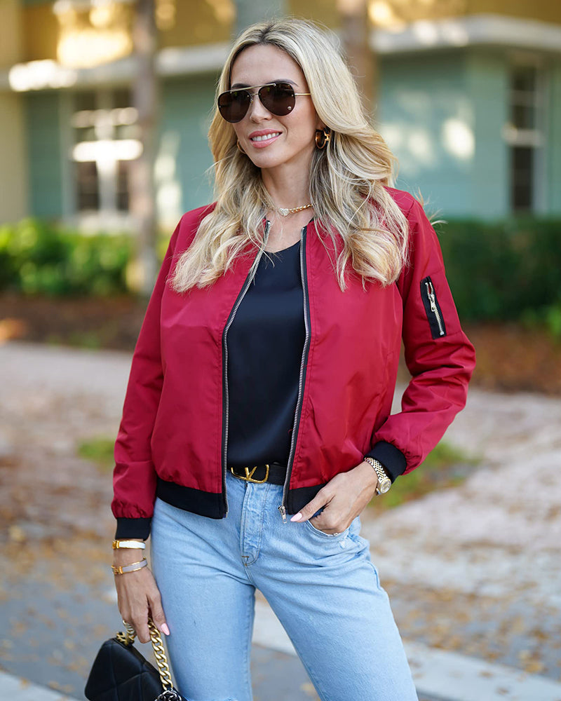 Maya - Blouson aviateur classique et élégant avec poches – Parfait pour toutes les occasions