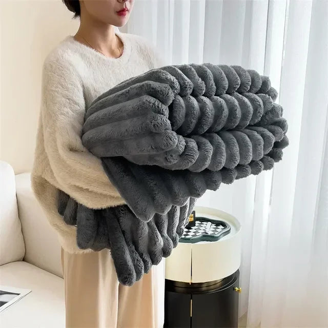 Couverture - Maxi en Peluche de CozyCouture Pour un Confort Luxueux et une Chaleur Ultime Pour le lit ou le Canapé