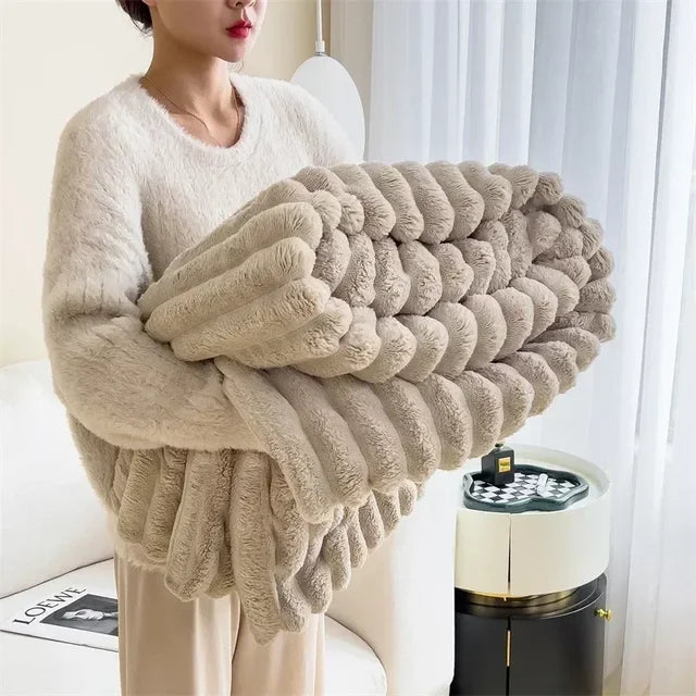 Couverture - Maxi en Peluche de CozyCouture Pour un Confort Luxueux et une Chaleur Ultime Pour le lit ou le Canapé