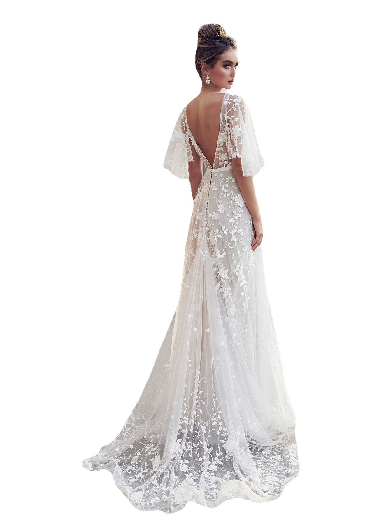Isabella - Robe Maxi en Dentelle Fleurie