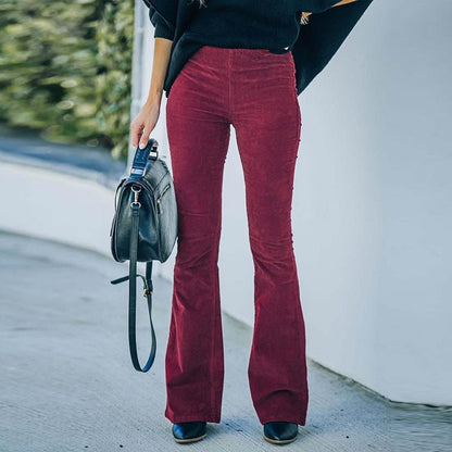 Aveline - Pantalon Évasé en Velours