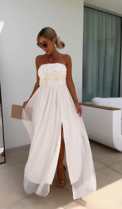 Albine - Robe Maxi Sans Bretelles avec Dentelle