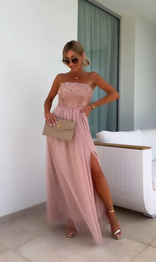 Albine - Robe Maxi Sans Bretelles avec Dentelle
