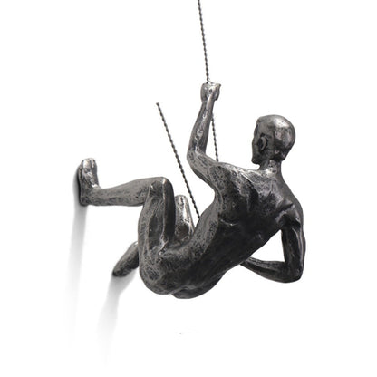 Statuistica - Sculpture murale dynamique d'hommes grimpant en 3 poses différentes, une décoration intérieure accrocheuse