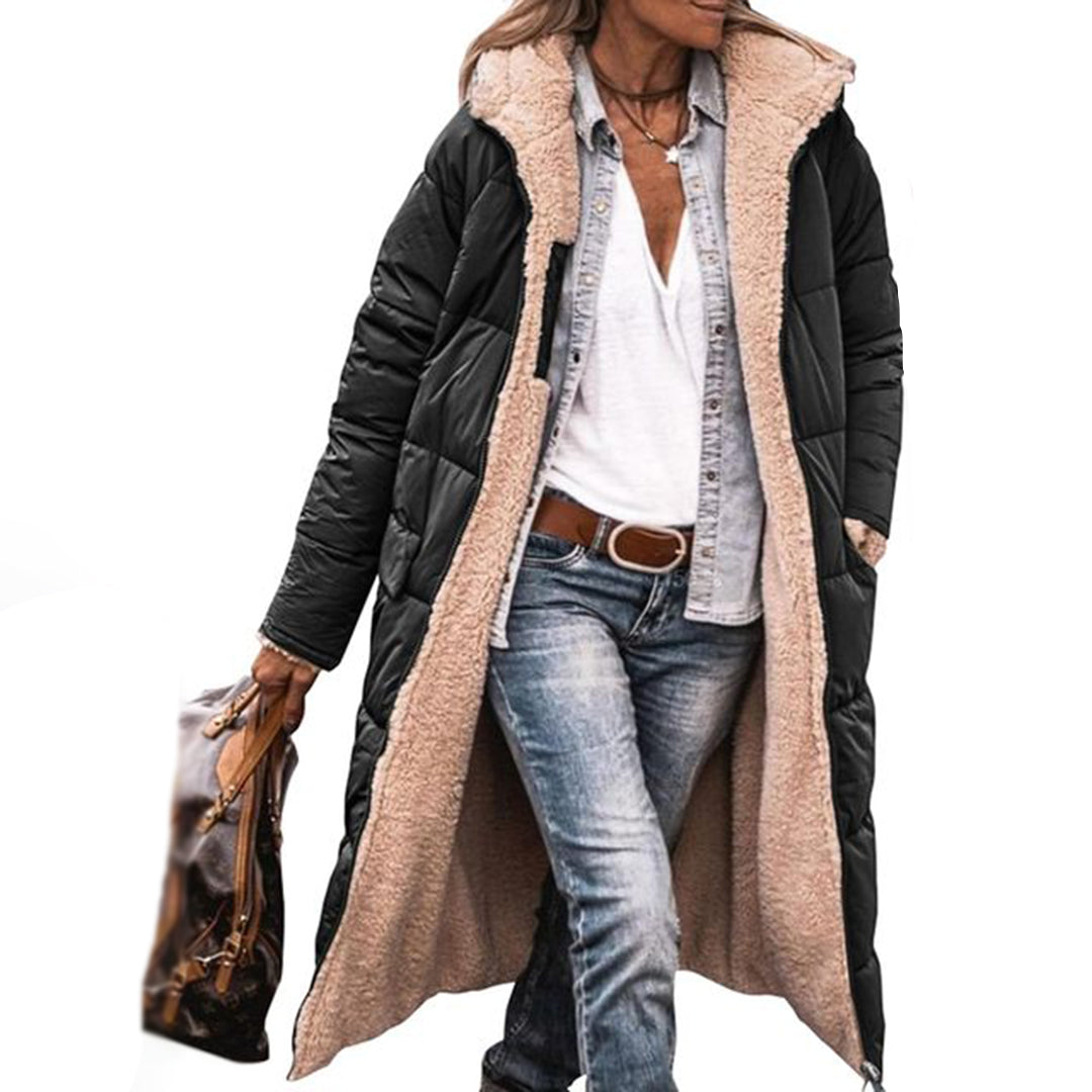 Anna - Manteau Long Doublé Sherpa pour Femme