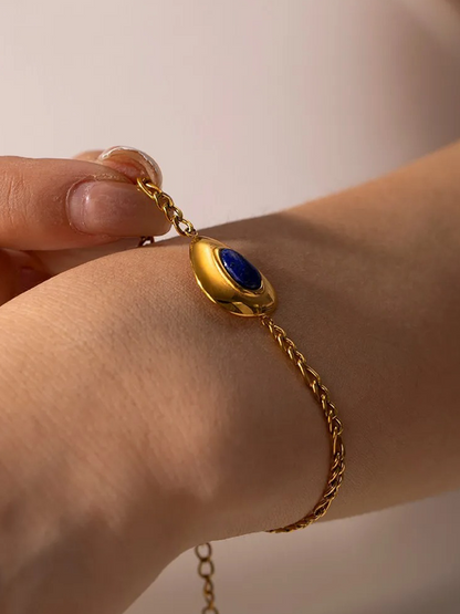 Marguerite - Bracelet en Lapis Lazuli Hanna Pierre Précieuse Or