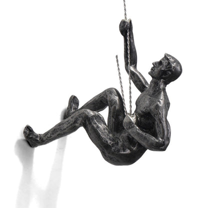 Statuistica - Sculpture murale dynamique d'hommes grimpant en 3 poses différentes, une décoration intérieure accrocheuse