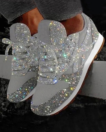 Paige - Baskets Muffin avec Lacets et Paillettes