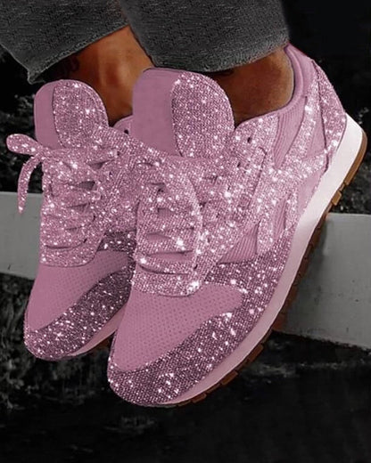 Paige - Baskets Muffin avec Lacets et Paillettes