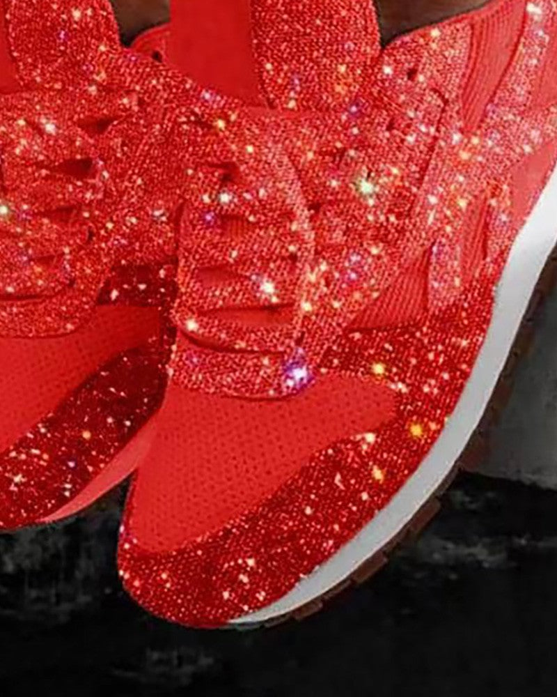 Paige - Baskets Muffin avec Lacets et Paillettes