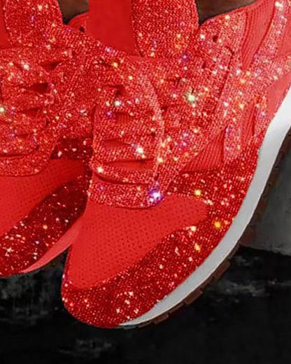 Paige - Baskets Muffin avec Lacets et Paillettes