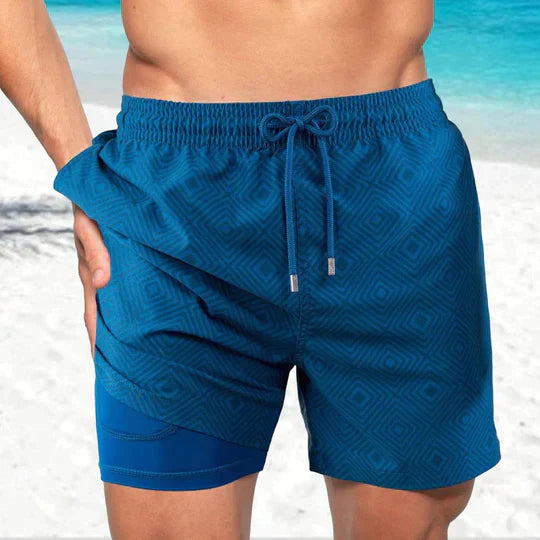 Braxton - Short de bain pour Homme AquaFlex avec Cordon de Serrage et Poche Cachée pour téléphone