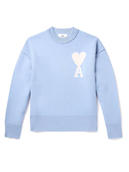 Grace - Pull tricoté respirant Ami Paris avec détail en cœur et lettre A