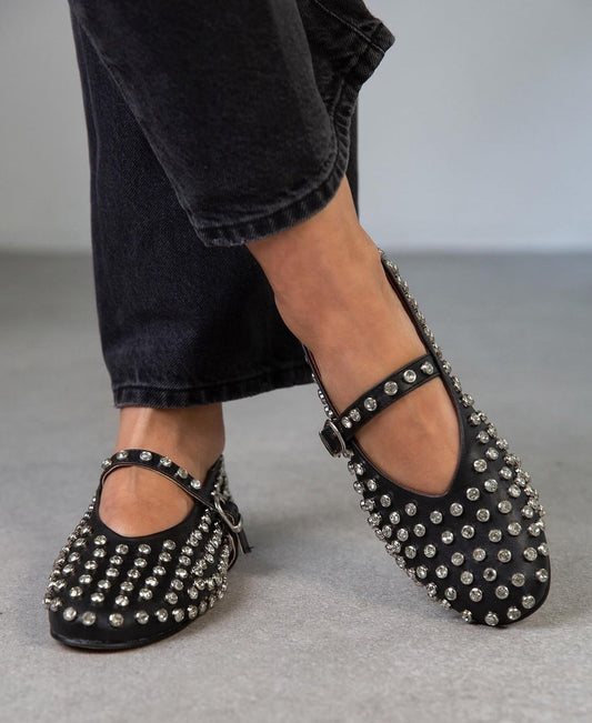 Sara – Ballerines ornées de cristaux