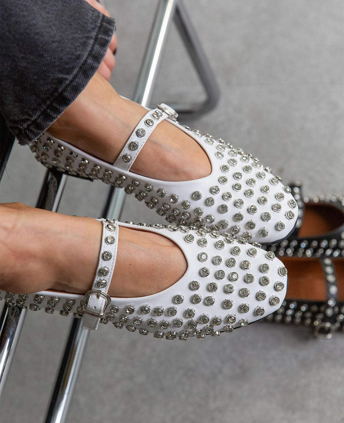 Sara – Ballerines ornées de cristaux