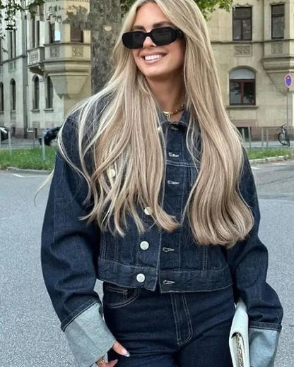 Mia - Ensemble veste en denim et jeans évasés