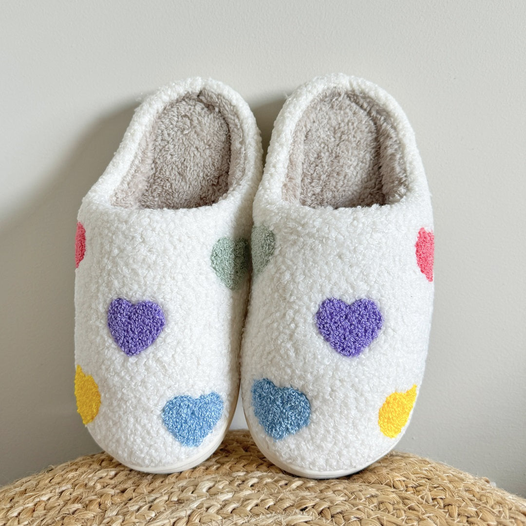 Cyrielle - Chaussons confortables avec motifs de cœurs