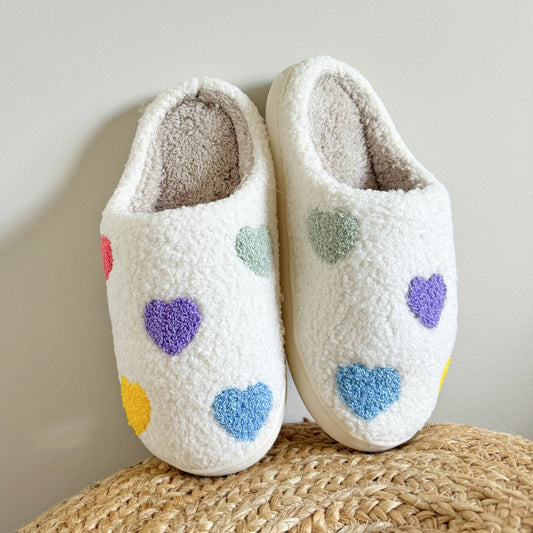 Cyrielle - Chaussons confortables avec motifs de cœurs