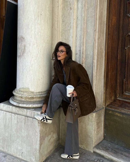 Marjolaine - Veste en Suède