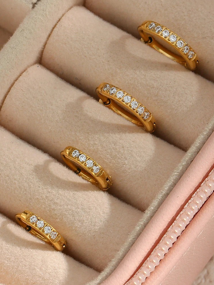 Gaëtane - Créoles Huggie Basiques en Zirkonia Or
