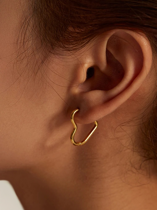 Astrid - Boucles d'Oreilles Cœurs Or