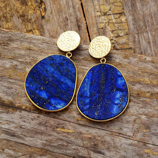 HealWithin Boucles d'oreilles de protection en lapis-lazuli