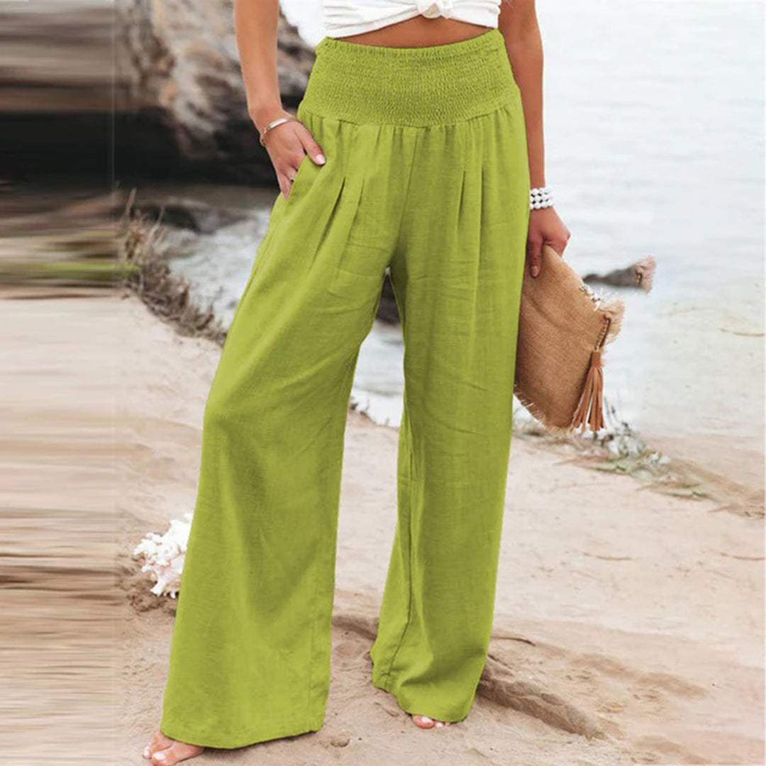 Maëlle - Pantalon Taille Haute à Jambes Évasées