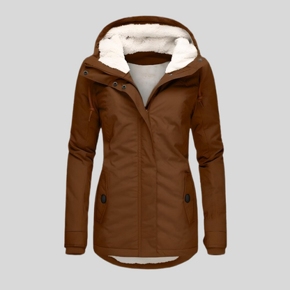 Chérie - Longue Veste Hivernale Imperméable avec Capuchon et Doublure