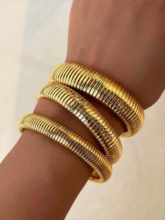 Rachelle - Bracelet Serpent Large Stretch Or