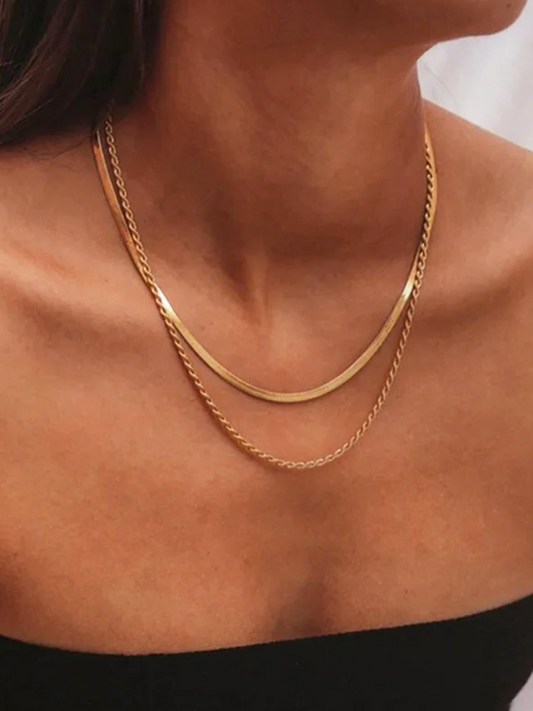 Nolwen - Collier Double Rangs Or