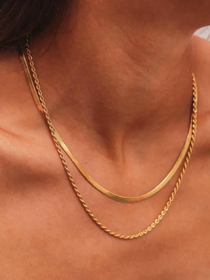 Nolwen - Collier Double Rangs Or