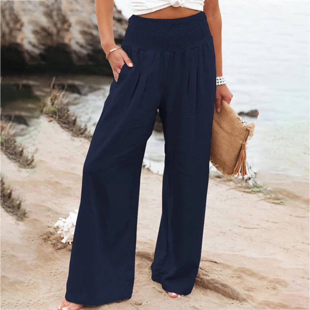 Maëlle - Pantalon Taille Haute à Jambes Évasées