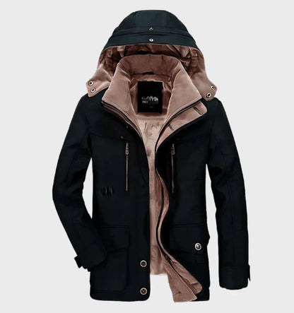 Nelson - Manteau d'hiver épais pour Hommes avec Capuche et Poches Profondes