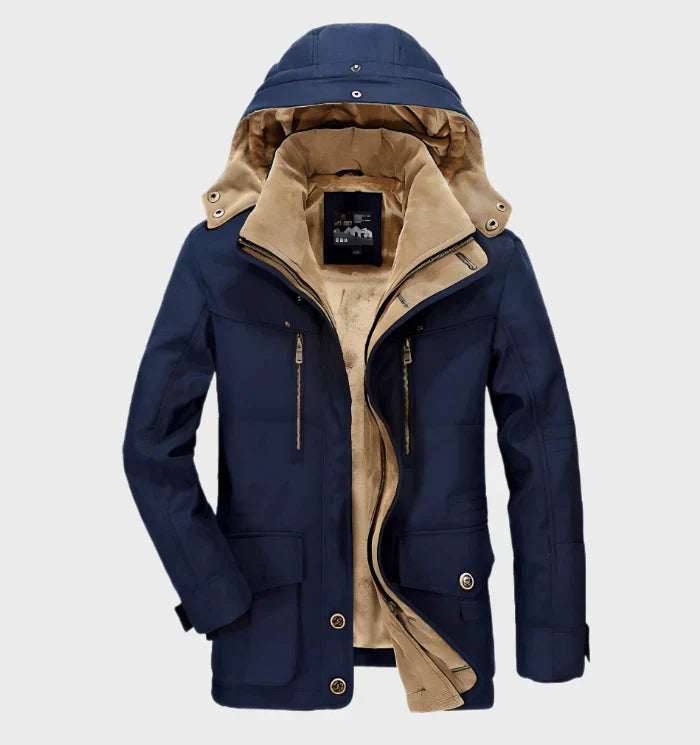 Nelson - Manteau d'hiver épais pour Hommes avec Capuche et Poches Profondes