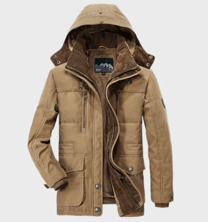 Nelson - Manteau d'hiver épais pour Hommes avec Capuche et Poches Profondes