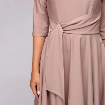 Isabella - Robe midi à encolure cache-cœur