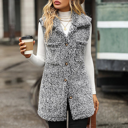 Désirée - Veste Casual en Peluche de Luxe avec Poches