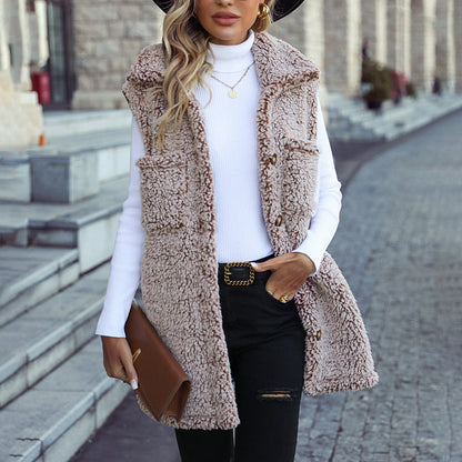 Désirée - Veste Casual en Peluche de Luxe avec Poches