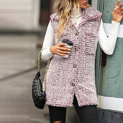 Désirée - Veste Casual en Peluche de Luxe avec Poches