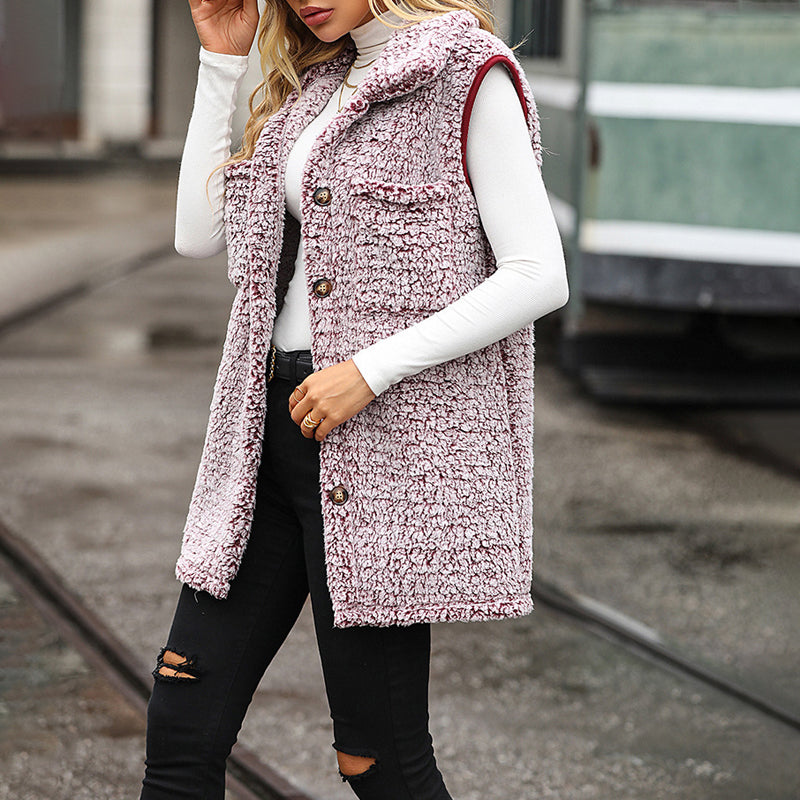 Désirée - Veste Casual en Peluche de Luxe avec Poches
