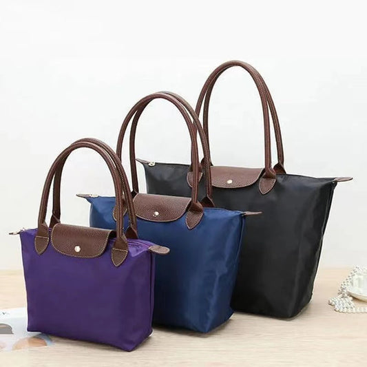 Romy - Sac à main Oxford de luxe en tissu imperméable avec fermeture éclair grand compartiment et poignées rigides