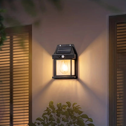 SolarLove - Lampe Murale Extérieure à énergie Solaire avec Détecteur de Mouvement Intelligent pour le Jardin ou le Balcon