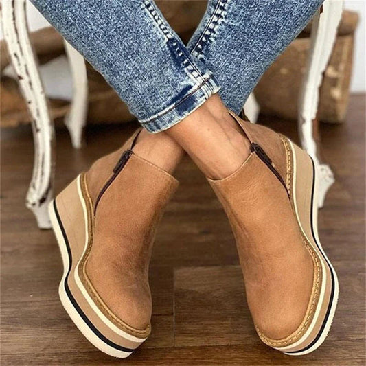 Sendra – Bottines à talon compensé plateforme