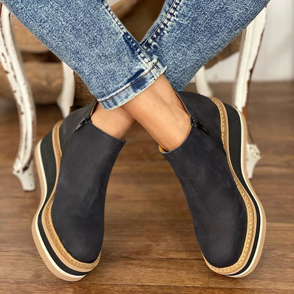Sendra – Bottines à talon compensé plateforme