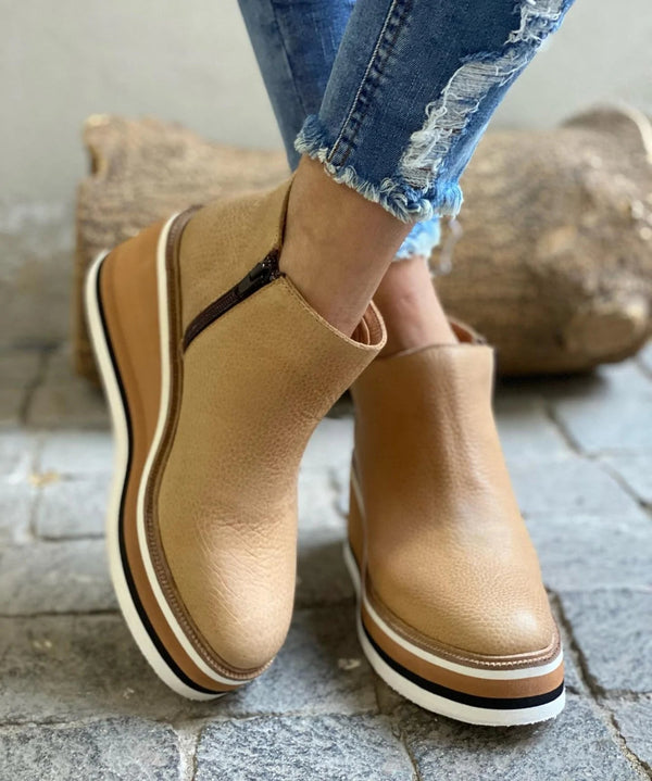 Sendra – Bottines à talon compensé plateforme