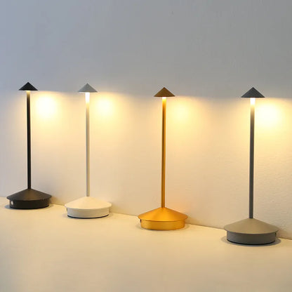 ArrowGlow - Lampe de table sans fil longue et effilée avec 3 couleurs de lumière, commande tactile et design moderne