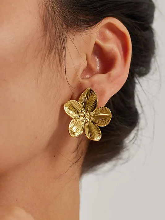 Salomée - Boucles d'oreilles Fleur de Saison Or