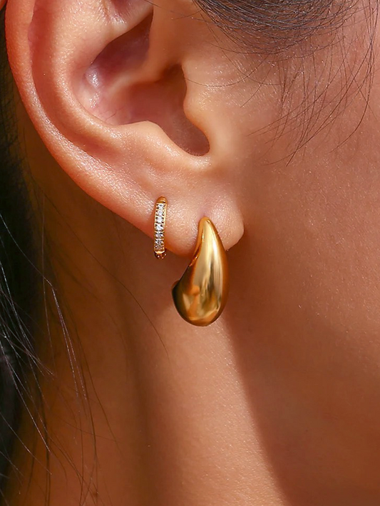 Jacinthe - Petites Boucles d'Oreilles Goutte Or