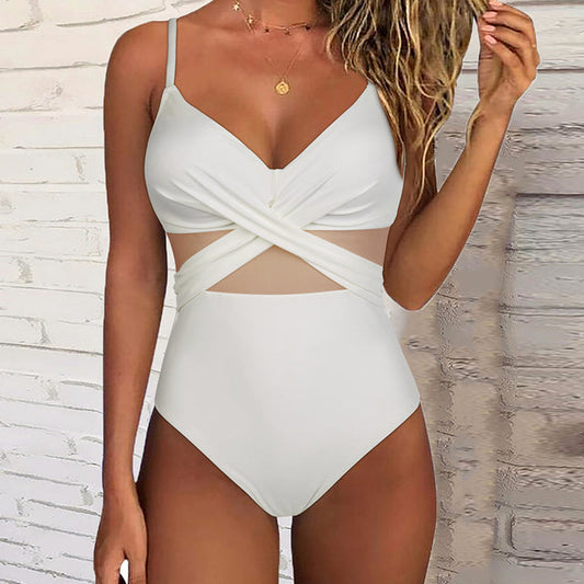 Chloe - Maillot de Bain Une Pièce avec Dos Croisé en Mesh