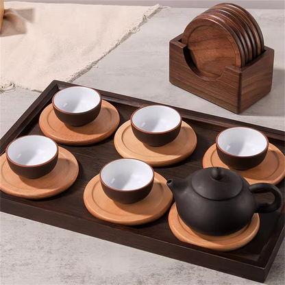 ArtboisZen - Ensemble de Sous-Verres en Bois Japonais